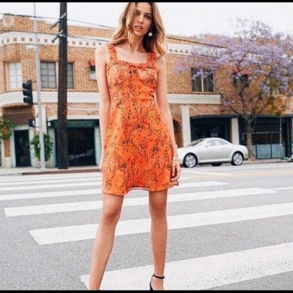 Gianni Bini Jane Printed Dress Peach Floral
